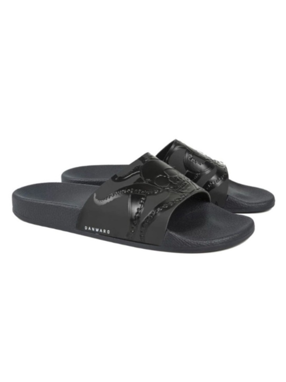 Italian Danward Black Slide Sandals